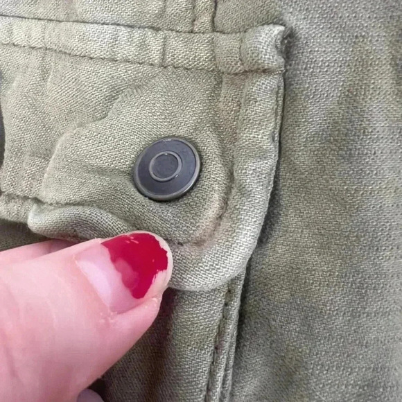 Free People Green Not Your Brothers Military Jacket Cargo Size S - Picture 8 of 8